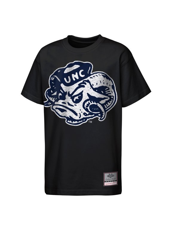 Youth Mitchell & Ness Black North Carolina Tar Heels Big Face Mascot T-Shirt