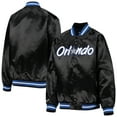 thumbnail image 1 of Youth Mitchell & Ness Black Orlando Magic Hardwood Classics Satin Raglan Full-Snap Jacket, 1 of 4
