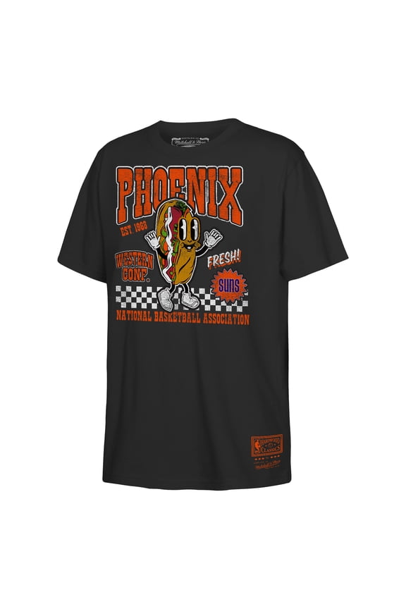 Youth-Mitchell & Ness Black Phoenix Suns Concession Food Character T-Shirt
