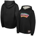 thumbnail image 1 of Youth Mitchell & Ness Black San Antonio Spurs Hardwood Classics Lightweight Thermal Long Sleeve Hoodie T-Shirt, 1 of 3
