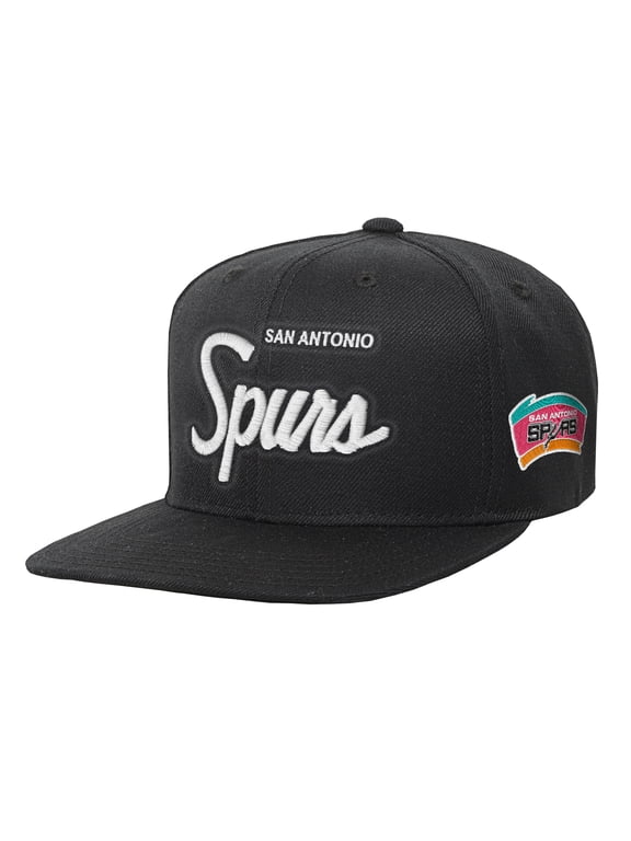 Youth Mitchell & Ness Black San Antonio Spurs Head Coach Flat Brim Snapback Hat