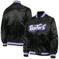 thumbnail image 1 of Youth Mitchell & Ness Black Toronto Raptors Hardwood Classics Satin Raglan Full-Snap Jacket, 1 of 4