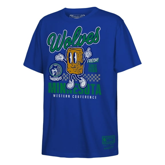 Youth-Mitchell & Ness  Blue Minnesota Timberwolves Concession Food Character T-Shirt
