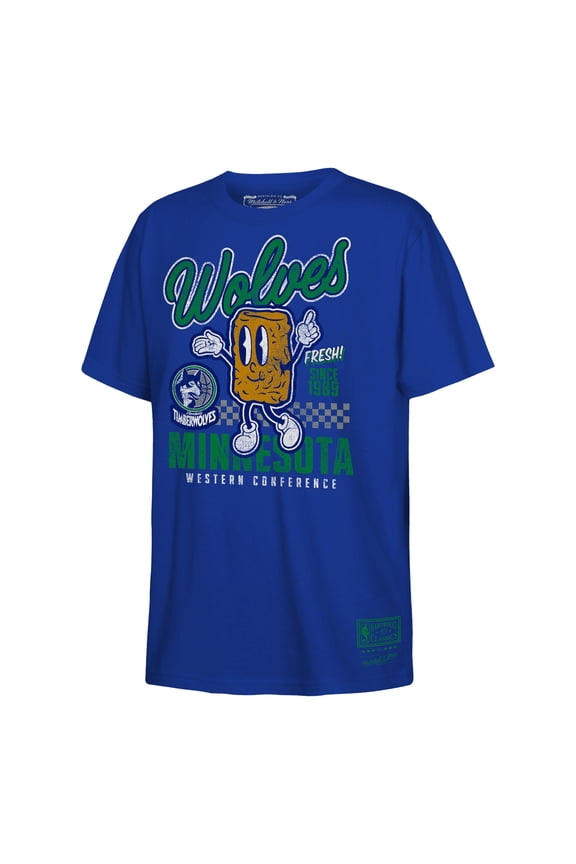 Youth-Mitchell & Ness Blue Minnesota Timberwolves Concession Food Character T-Shirt