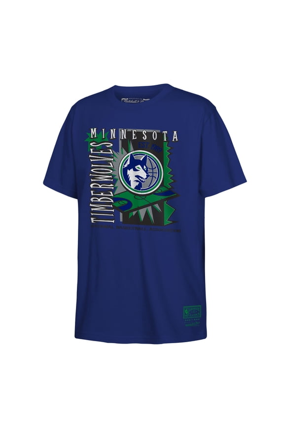 Youth Mitchell & Ness Navy Minnesota Timberwolves Retro '90s Poster T-Shirt