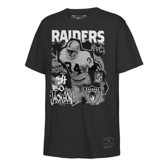 Youth Mitchell & Ness Bo Jackson Black Las Vegas Raiders Star Player T-Shirt