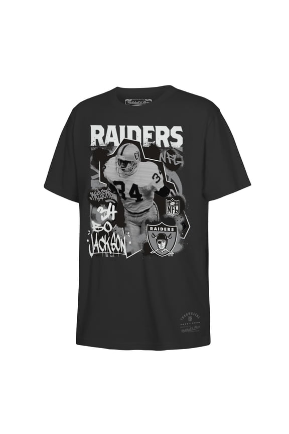 Youth Mitchell & Ness Bo Jackson Black Las Vegas Raiders Star Player T-Shirt