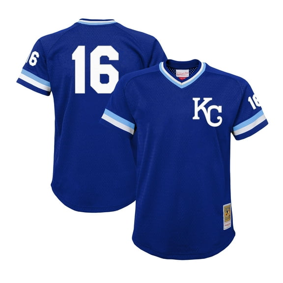 Youth Mitchell & Ness Bo Jackson Royal Kansas City Royals Cooperstown Collection-Mesh Batting Practice Jersey