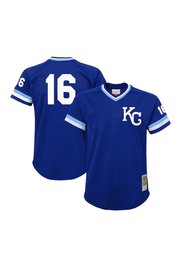 Youth Mitchell & Ness Bo Jackson Royal Kansas City Royals Cooperstown Collection-Mesh Batting Practice Jersey