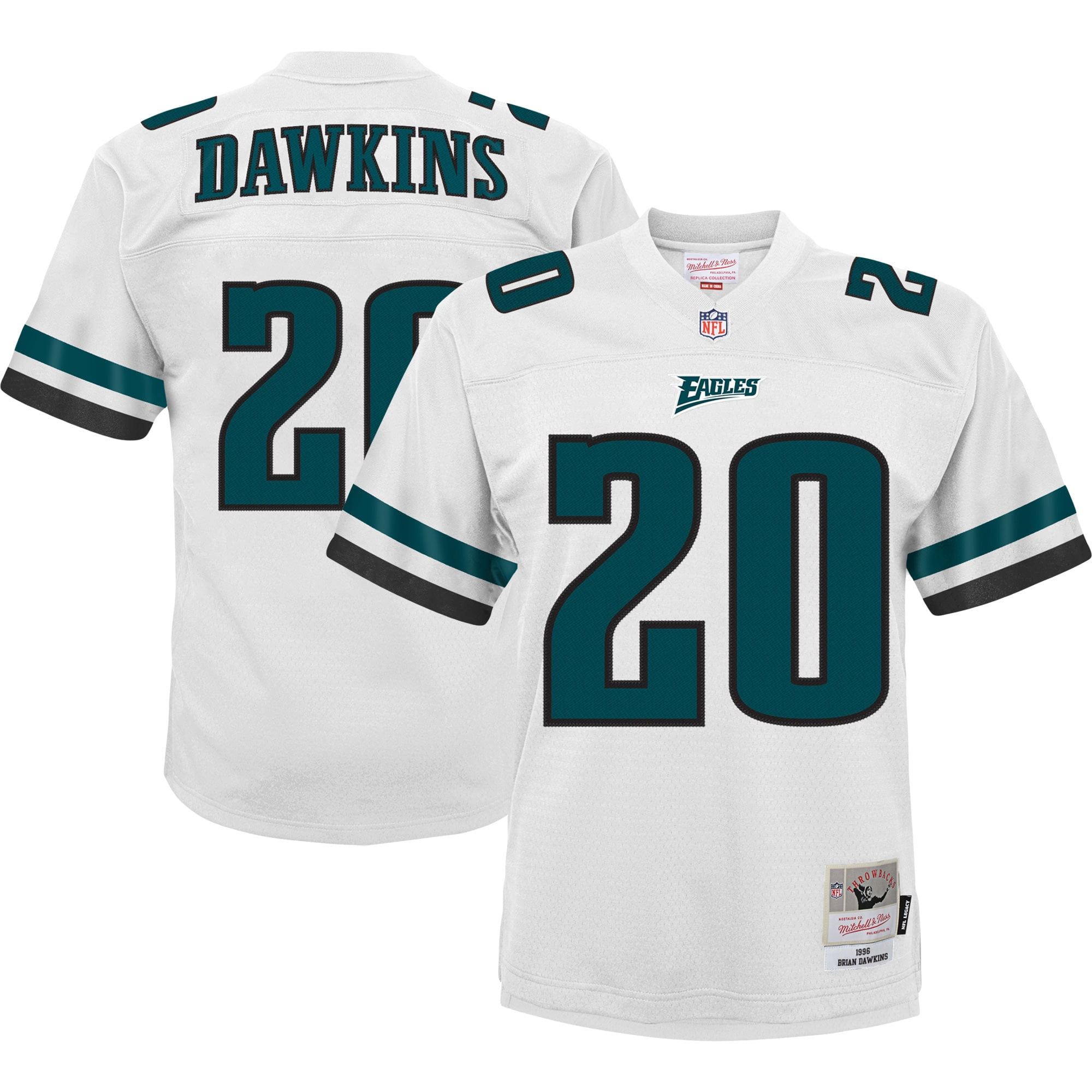 Youth Mitchell Ness Brian Dawkins White Philadelphia Eagles 2004 Retired Player Legacy Jersey Walmart