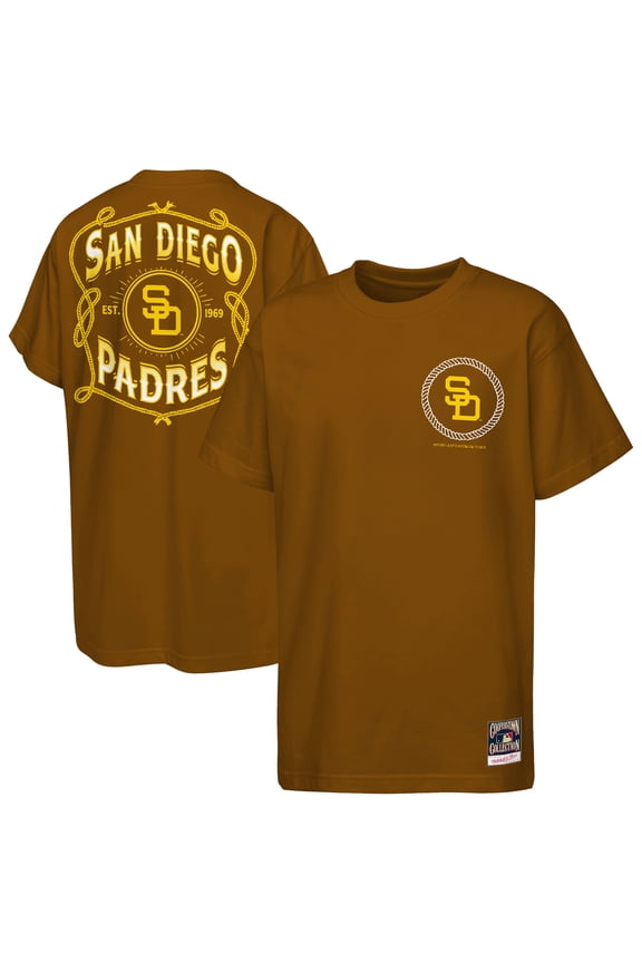 Youth Mitchell & Ness Brown San Diego Padres Cooperstown Rodeo Rope T-Shirt