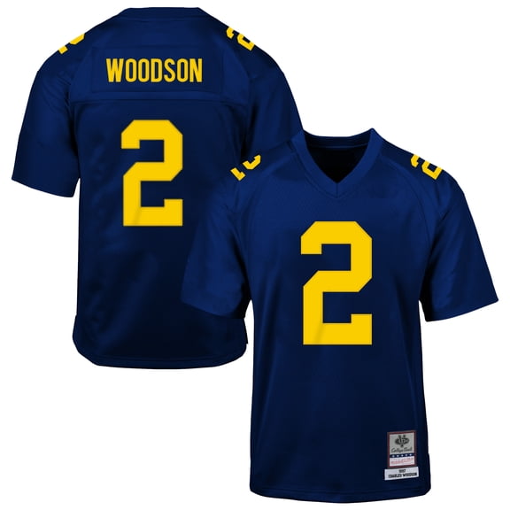 Youth Mitchell & Ness Charles Woodson Navy Michigan Wolverines 1997 Throwback Football Jersey