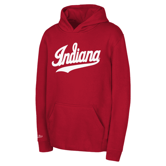 Youth Mitchell & Ness  Crimson Indiana Hoosiers  Throwback Wordmark Hoodie