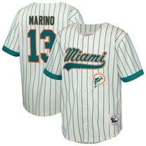 Youth Mitchell & Ness Dan Marino Cream Miami Dolphins Retired Player Name & Number Baseball Jersey
