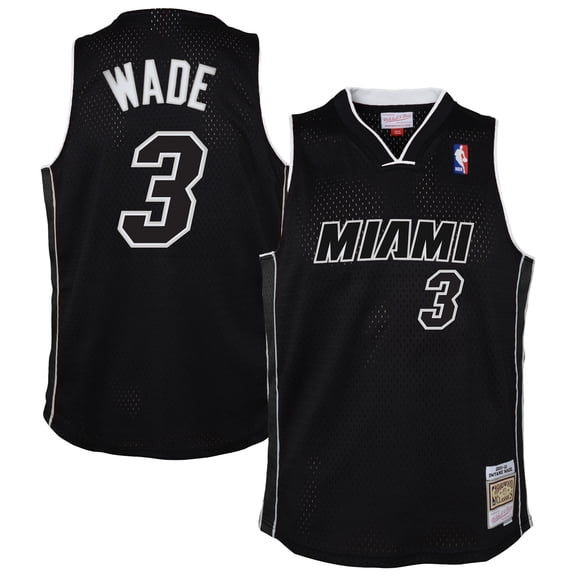 Youth Mitchell & Ness Dwyane Wade Black Miami Heat 2011/12 Hardwood Classics Swingman Alternate Jersey