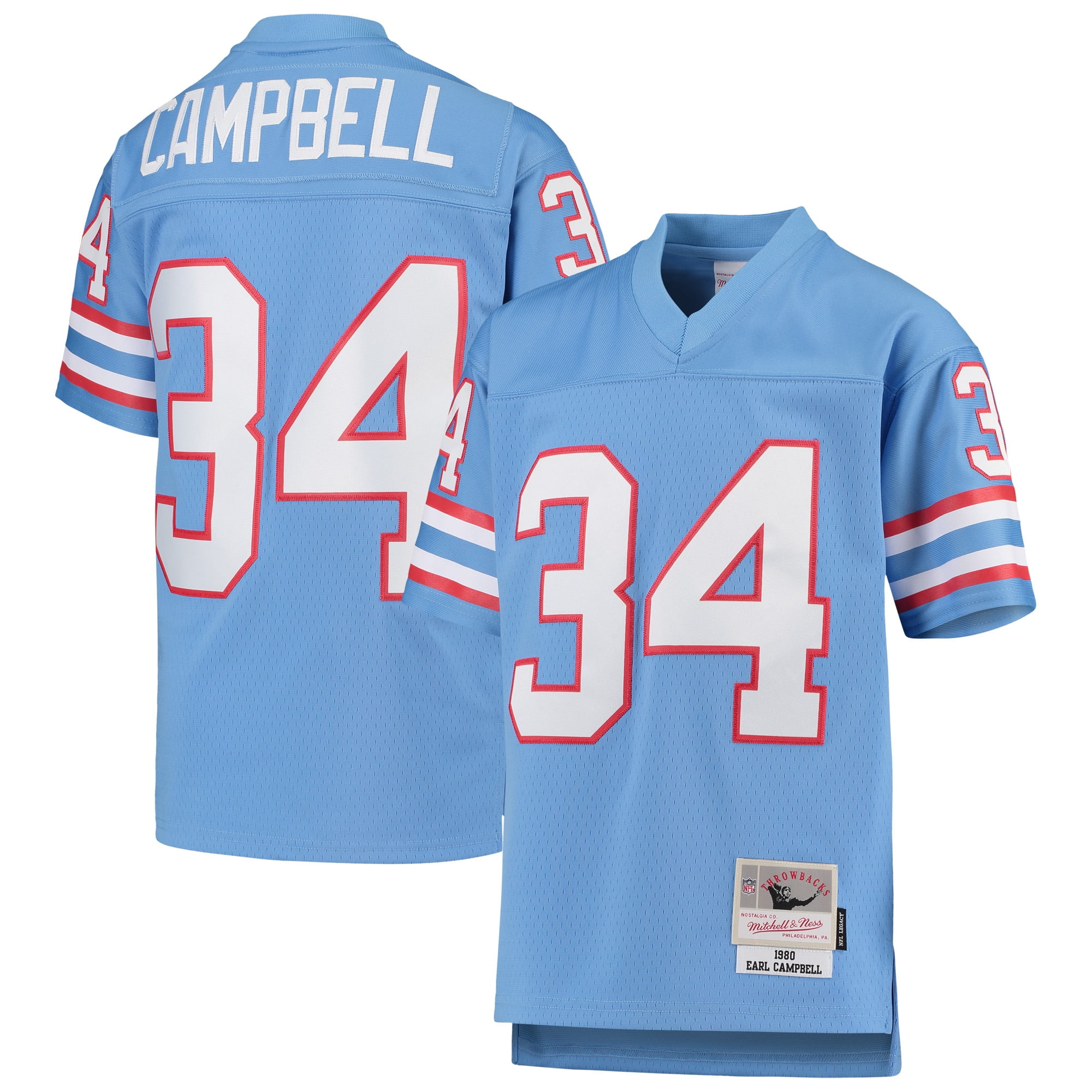 Men's Mitchell & Ness White Houston Oilers Gridiron Classics Fashion Mesh V- Neck T-Shirt