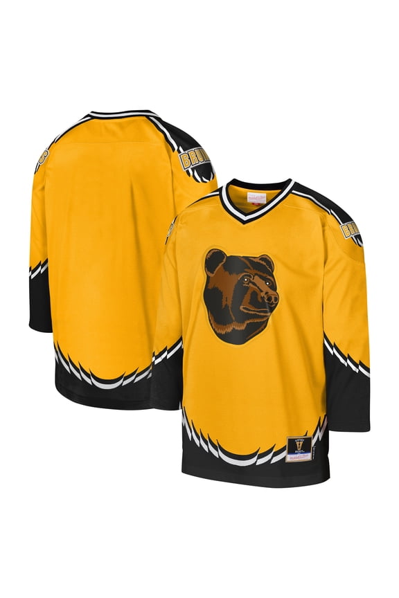 Youth Mitchell & Ness Gold Boston Bruins 1996 Blue Line Jersey
