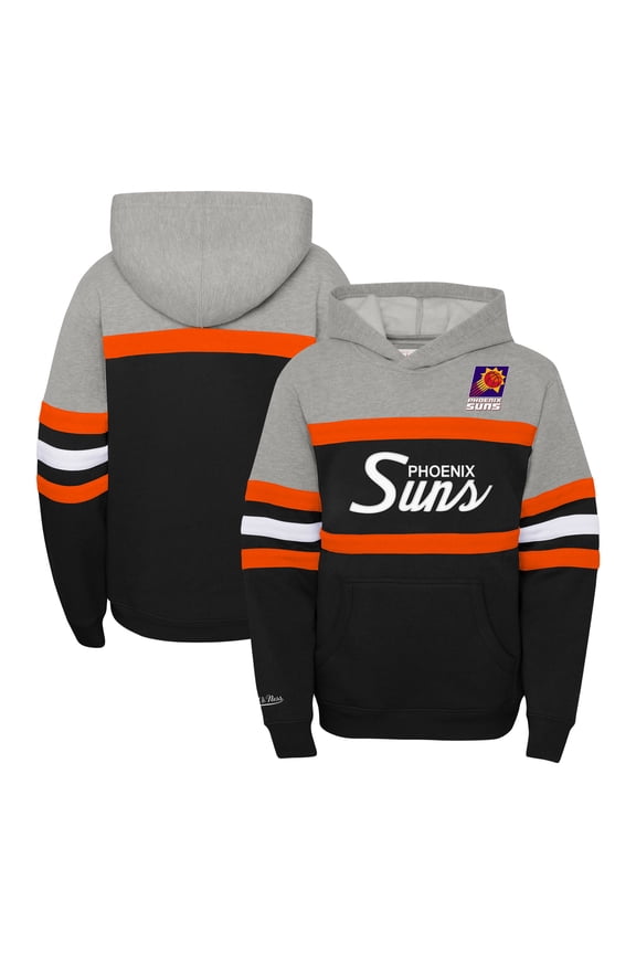 Youth Mitchell & Ness Black/Heather Gray Phoenix Suns Hardwood Classics Head Coach Pullover Hoodie