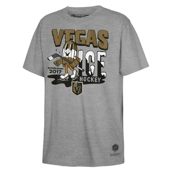 Youth Mitchell & Ness Gray Vegas Golden Knights Ice Hockey T-Shirt