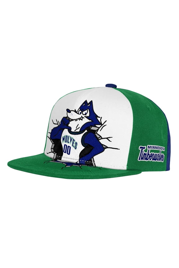 Youth Mitchell & Ness Green Minnesota Timberwolves Mascot Snapback Hat