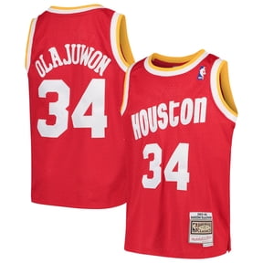 Youth Mitchell & Ness Red Hakeem Olajuwon Houston Rockets 1996/97 Hardwood Classics Swingman Jersey