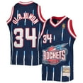 thumbnail image 1 of Youth Mitchell & Ness Navy Hakeem Olajuwon Houston Rockets 1996/97 Hardwood Classics Swingman Jersey, 1 of 3