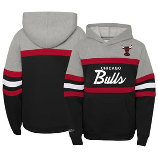 Men's Antigua Heathered Gray Chicago Bulls Logo Victory Pullover Hoodie Size: Large