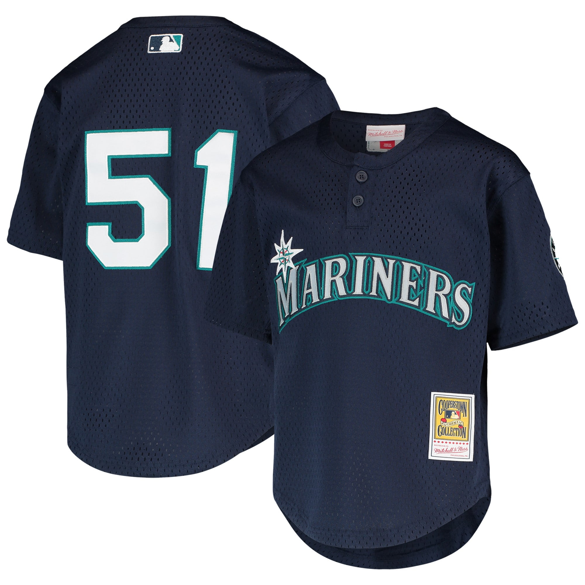 Youth Mitchell & Ness Ichiro Suzuki Navy Seattle Mariners Cooperstown
