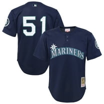 Youth Mitchell & Ness Ichiro Suzuki Navy Seattle Mariners Cooperstown Collection-Mesh Batting Practice Jersey