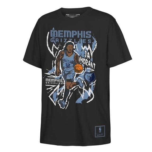 Youth Mitchell & Ness Ja Morant Black Memphis Grizzlies Chalked Up Player T-Shirt