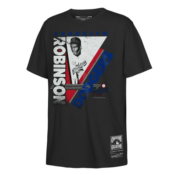 Youth Mitchell & Ness Jackie Robinson Black Brooklyn Dodgers In the Zone Player Graphic T-Shirt
