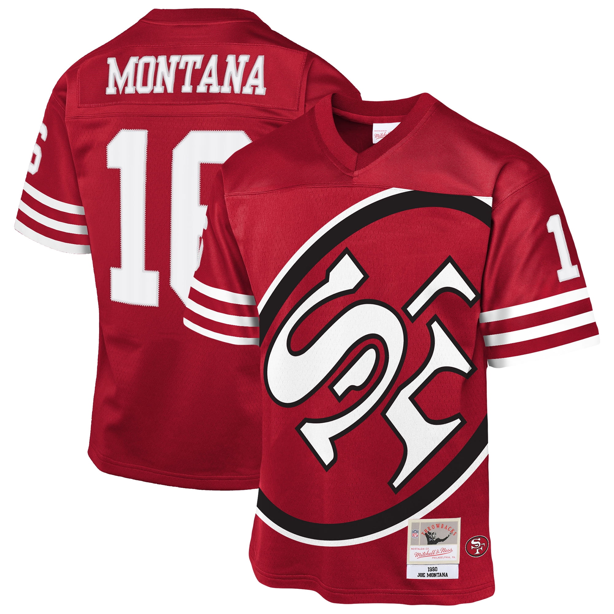 Youth-Mitchell & Ness Joe Montana Scarlet San Francisco 49ers 1990