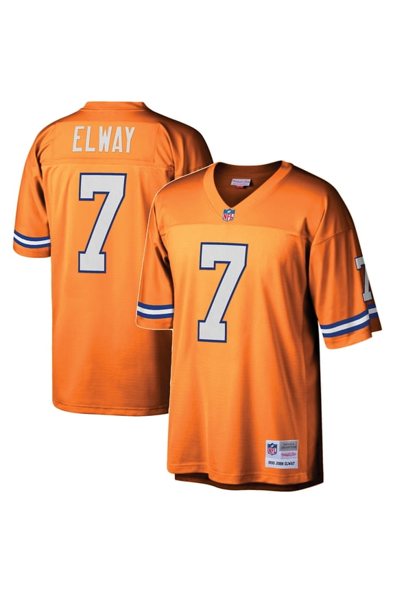 Youth Mitchell & Ness John Elway Orange Denver Broncos 1990 Legacy Retired Player Jersey