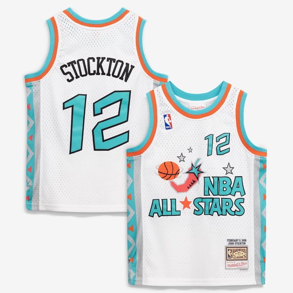 Youth Mitchell & Ness John Stockton White 1996 NBA All-Star Game Hardwood Classics Swingman Jersey