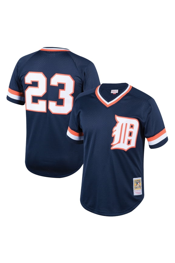 Youth Mitchell & Ness Kirk Gibson Navy Detroit Tigers Cooperstown Collection Mesh Batting Practice Jersey