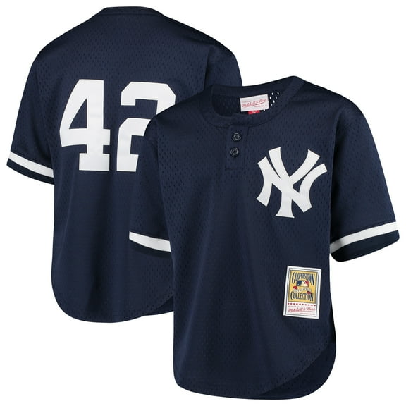 Youth Mitchell & Ness Mariano Rivera Navy New York Yankees Cooperstown Collection Mesh Batting Practice Jersey