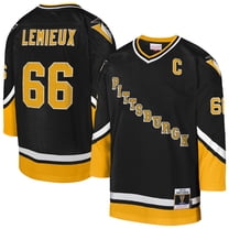 Youth Mitchell & Ness Mario Lemieux Black Pittsburgh Penguins 1992/93 Captain Patch Power Play Player Jersey