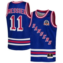Youth Mitchell & Ness Mark Messier Blue New York Rangers Maxxed Out Fashion Basketball Jersey