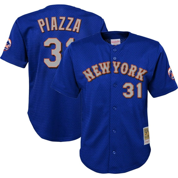 Youth Mitchell & Ness Mike Piazza Royal New York Mets Cooperstown Collection-Mesh Batting Practice Jersey