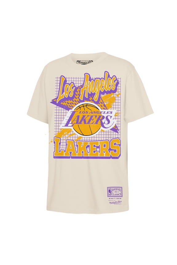Youth Mitchell & Ness Natural Los Angeles Lakers Hardwood Classics Retro Vibe T-Shirt