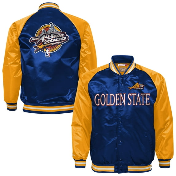 Youth-Mitchell & Ness Navy 2000 NBA All-Star Game Satin Lightweight Raglan Full-Snap Jacket