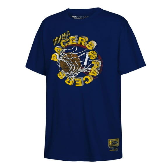 Youth Mitchell & Ness Navy Indiana Pacers Retro '90s Poster T-Shirt