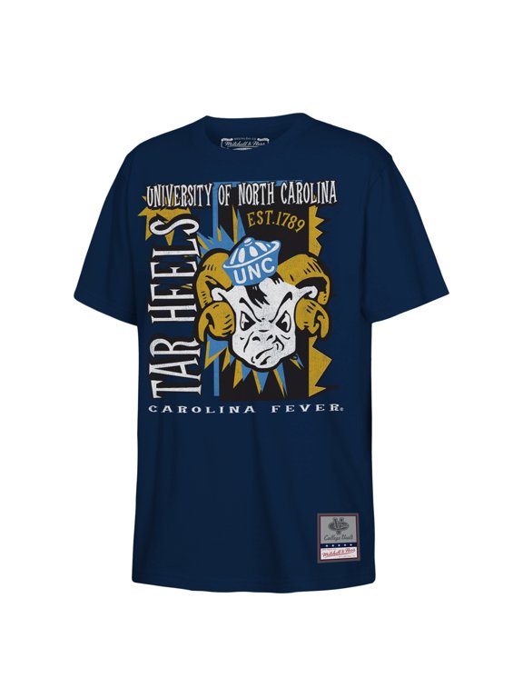 Youth Mitchell & Ness Navy North Carolina Tar Heels 90s Retro Poster T-Shirt
