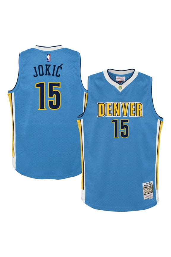 Youth Mitchell & Ness Nikola Jokic Light Blue Denver Nuggets 2016/17 Hardwood Classics Swingman Jersey