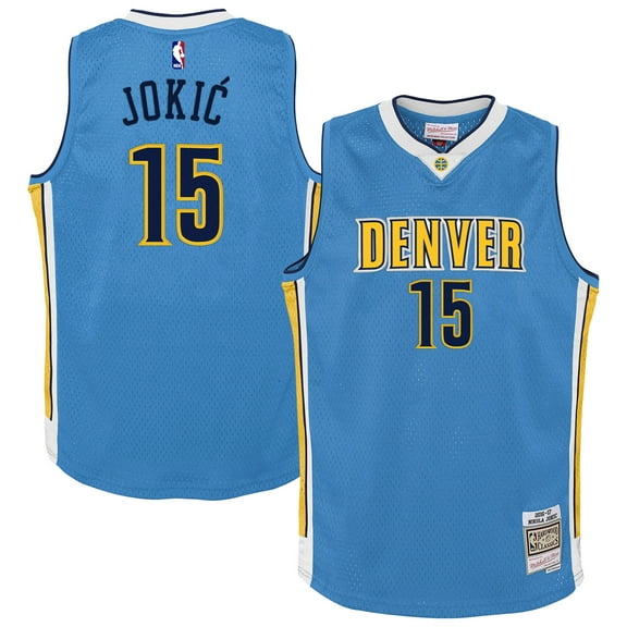Youth Mitchell & Ness Nikola Jokic Light Blue Denver Nuggets 2016/17 Hardwood Classics Swingman Jersey