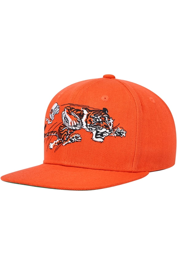 Youth Mitchell & Ness Orange Cincinnati Bengals Gridiron Classics Ground Snapback Hat