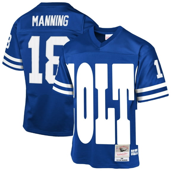 Youth-Mitchell & Ness Peyton Manning Royal Indianapolis Colts 1998 Throwback Fashion Jersey