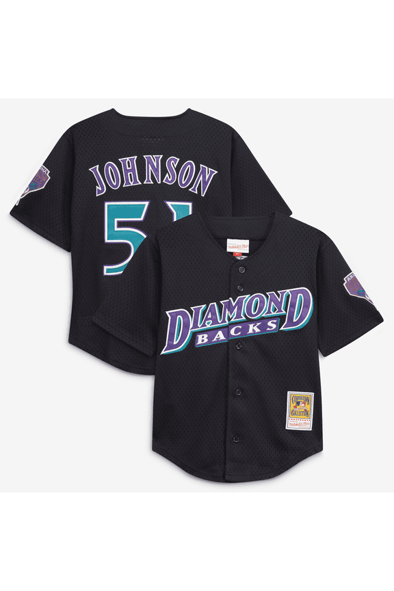 Youth Mitchell & Ness Randy Johnson Black Arizona Diamondbacks Cooperstown Collection Mesh Batting Practice Jersey