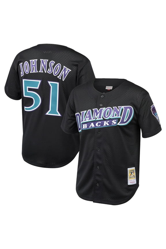 Youth Mitchell & Ness Randy Johnson Black Arizona Diamondbacks Cooperstown Collection Mesh Batting Practice Jersey