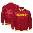thumbnail image 1 of Youth Mitchell & Ness Red Kansas City Chiefs Satin Raglan Full-Snap Jacket, 1 of 3